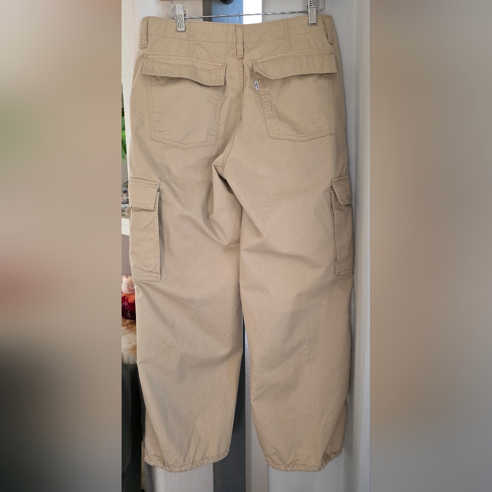 Levi's Women's Tan Wide Leg Cargo 94 Baggy Cotton Pants 29 X 30 - Picture 7 of 14